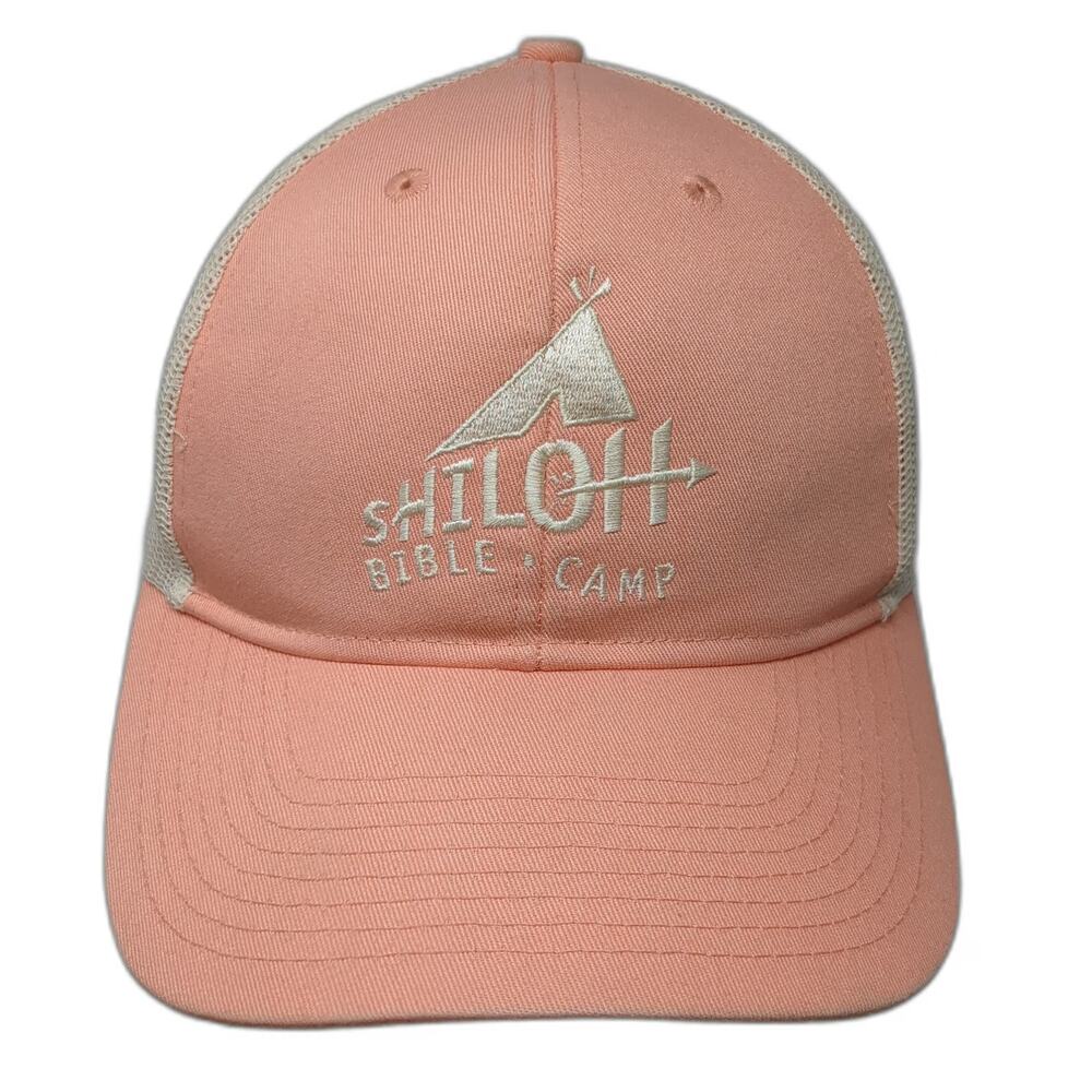 Port Authority Trucker Hat Pink One Size Snapback Shiloh Bible Camp Teepee Mesh